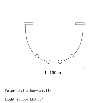 ديكوربايتس™ مصباح معلق من الجلد الأسود لغرفة الطعام وديكور المنزل