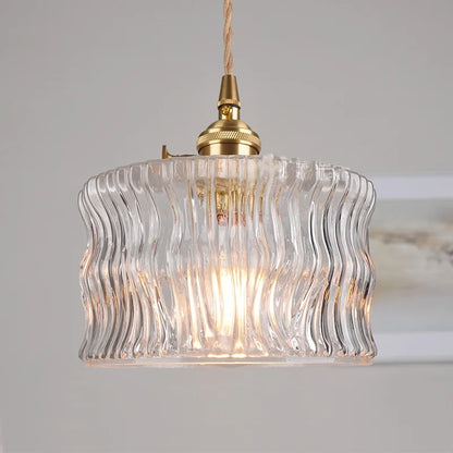 DecorBites™ LED Brass Pendant Lamp Modern Clear Glass Dining Light
