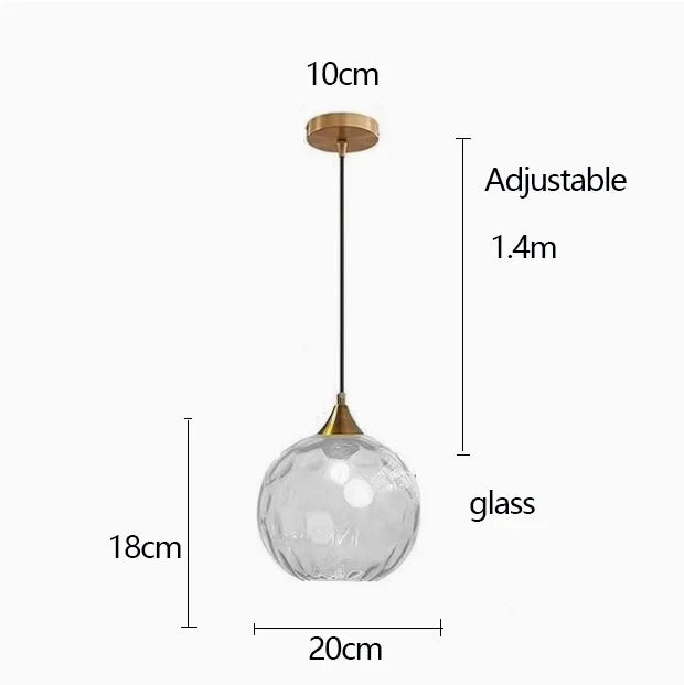 Nordic Ripple Glass Longline Pendant Light