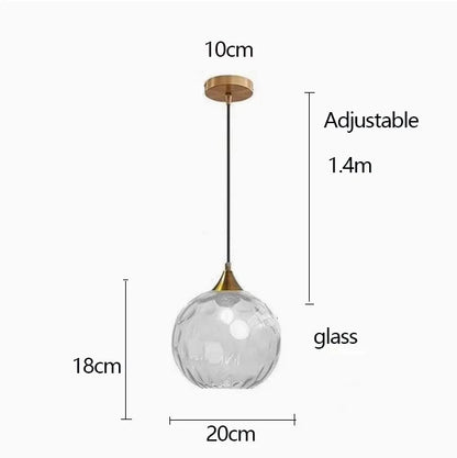 Nordic Ripple Glass Longline Pendant Light
