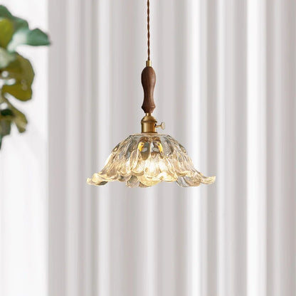 DecorBites™ Glass LED Pendant Lamp Petal Lampshade for Bedroom Living Dining Room