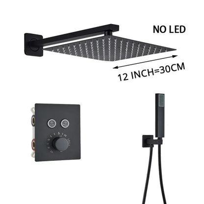 DecorBites™ Gold Thermostatic Rainfall Shower Faucet Mixer Set for Bathroom with Ceiling Wall Mount