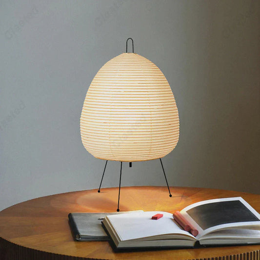DecorBites™ Akari Noguchi Table Lamp: Japanese Design Rice Paper Standing Light for Home & Bar Décor