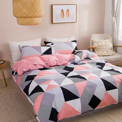 Geometric Print Duvet Cover Set by Decobites for Queen King Size Bedding Luxurious and Durable