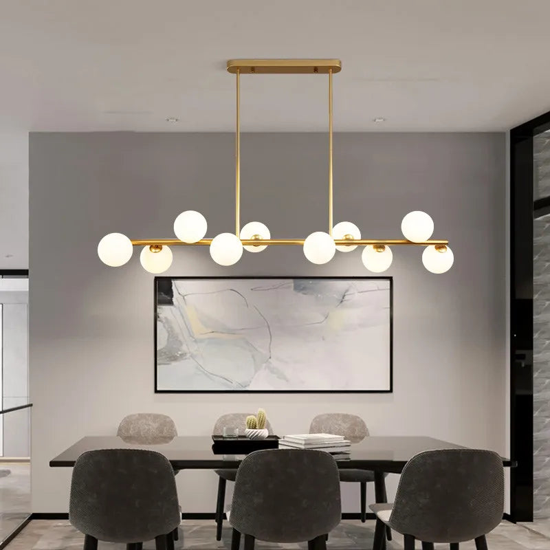 DecorBites™ Glass Balls Chandelier: Stylish Suspension Lighting for Dining Room, Kitchen, and Office