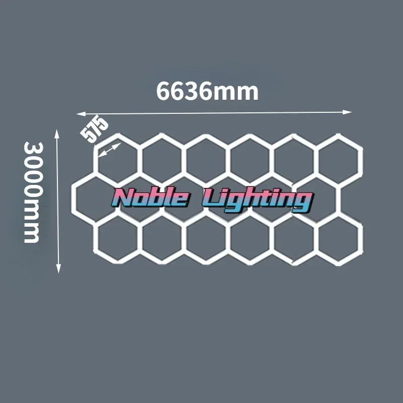 Lámpara de techo LED hexagonal DecorBites™ para barberías y peluquerías en garajes