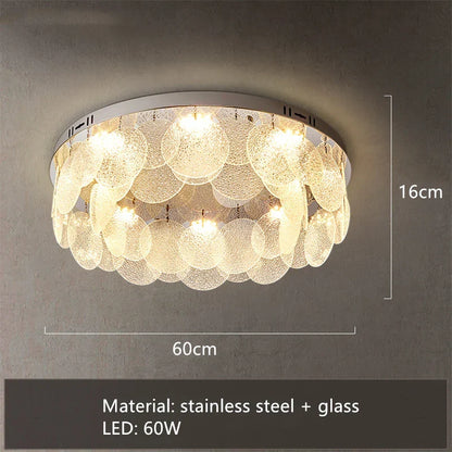DecorBites™ LED Ceiling Light Stainless Steel Glass Parlor Bedroom Fixture