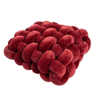 DecorBites™ Knot Square Pillows: Handmade Decor for Living Room, Bedroom, Office in Grey