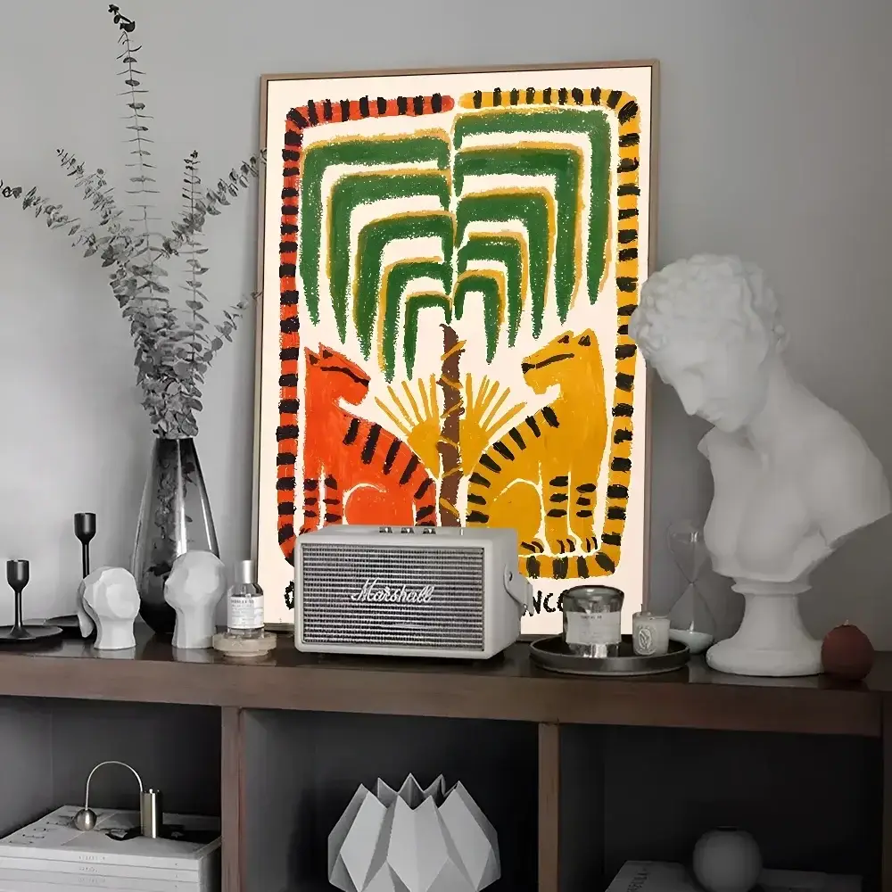 Decorbites™ Buntes Tiger- und Leoparden-Vintage-Poster-Wandkunst