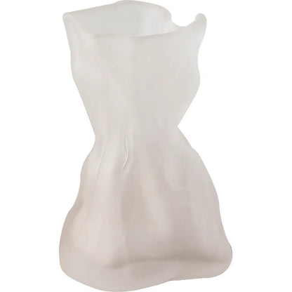 DecorBites™ Clear Glass Vase Irregularly Folded Handicraft Ornaments Hydroponic Flower Vases