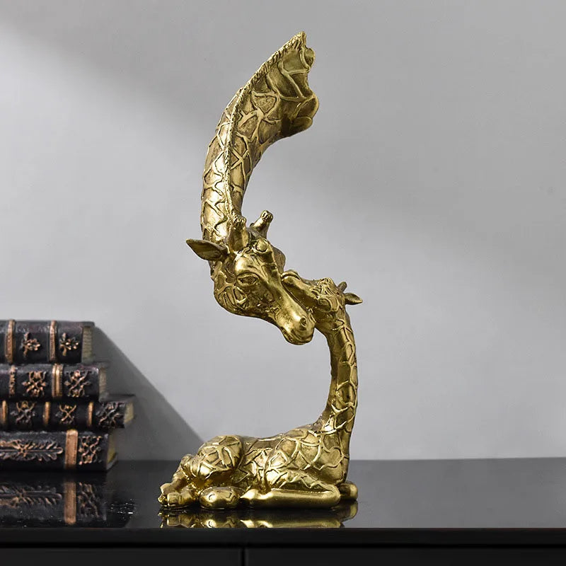 ديكور بايتس™ - تماثيل زرافة تجريدية من الراتنج - ديكور مكتب منزلي - مجموعة فنية مزخرفة