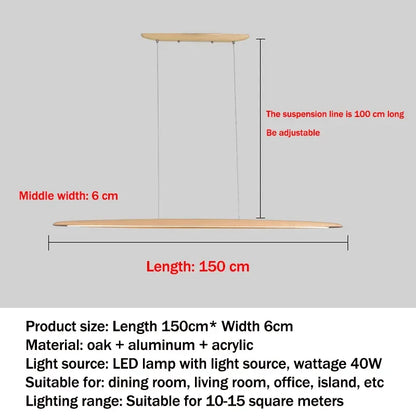 Modern White Wood Linear Pendant Light