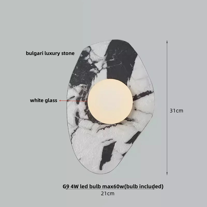 DecorBites™ LED Wall Lamp Modern Wabi Sabi Stone Mirror Light for Home Decor