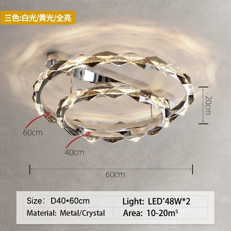 DecorBites™ Crystal Ring Chandelier: Modern Dimmable LED Ceiling Fixture