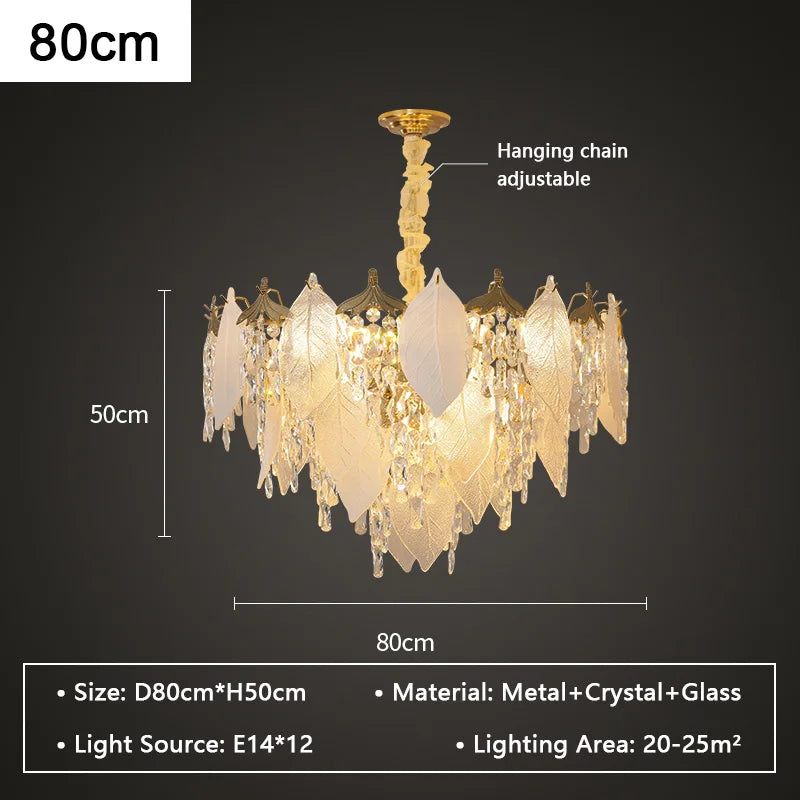 DecorBites™ Crystal Glass Chandelier Blade LED Pendant Light for Living Dining Bedroom Lighting