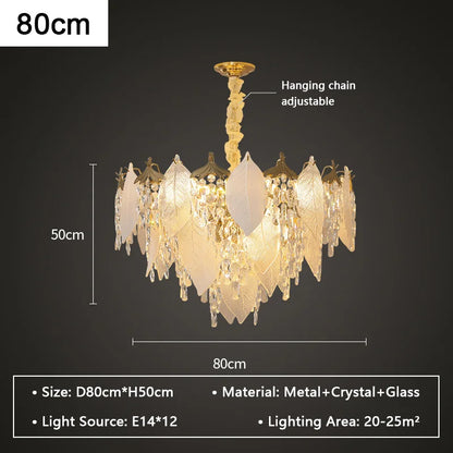 DecorBites™ Crystal Glass Chandelier Blade LED Pendant Light for Living Dining Bedroom Lighting