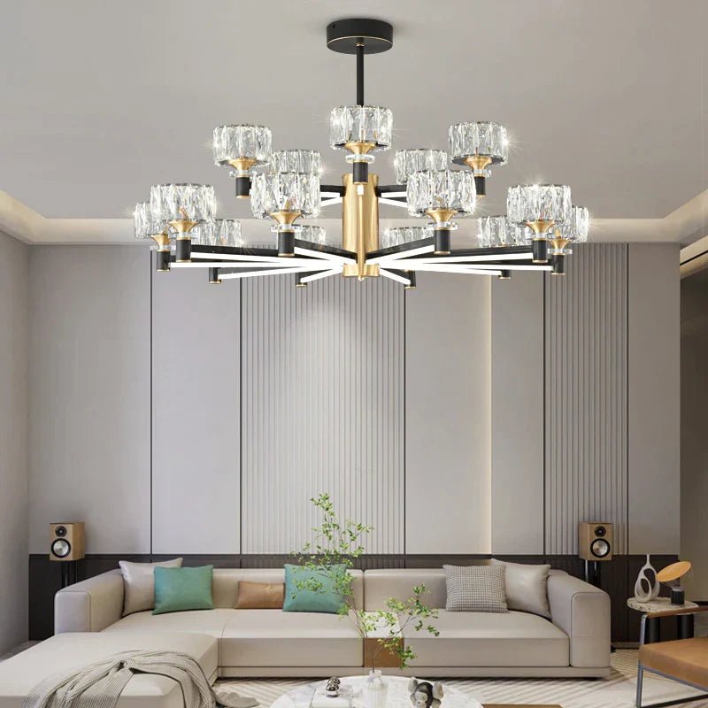 DecorBites™ Crystal Chandelier Modern Luxury Light for Living Hall Dining Bedroom
