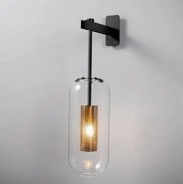 DecorBites™ Gold Glass Wall Lamp: Post-modern E14 Industrial Sconce for Home Decor