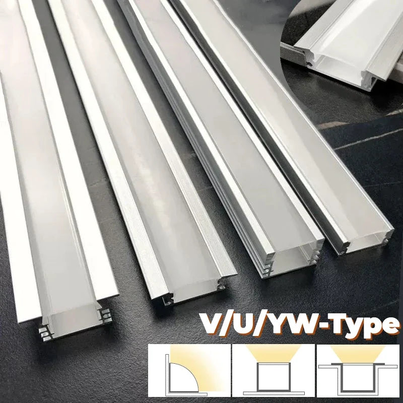 DecorBites™ LED Aluminum Profiles Corner Channel with Transparent/Milky Diffuser for Strip Lights