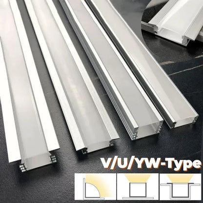 DecorBites™ LED Aluminum Profiles Corner Channel with Transparent/Milky Diffuser for Strip Lights