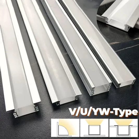 DecorBites™ LED Aluminum Profiles Corner Channel with Transparent/Milky Diffuser for Strip Lights