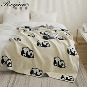 Panda Jacquard Throw Blanket
