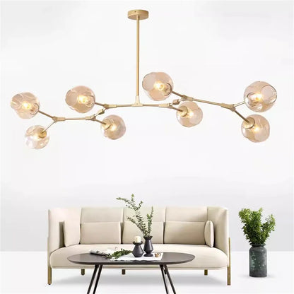 Modern Nordic Glass Pendant Light in Painted Metal