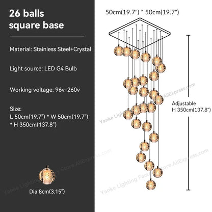 DecorBites™ Crystal Bubble Ball Pendant Light for Home Decor and Hospitality Spaces