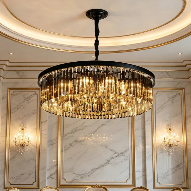 Contemporary Crystal Chain Pendant Light