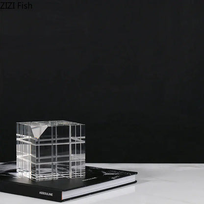 DecorBites™ Cubo Mágico de Cristal Adorno de Escritorio Escultura Artesanías Decorativas