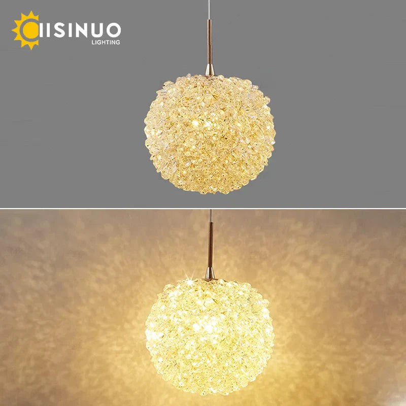 Lámpara colgante de bola de cristal DecorBites™ para dormitorio o bar