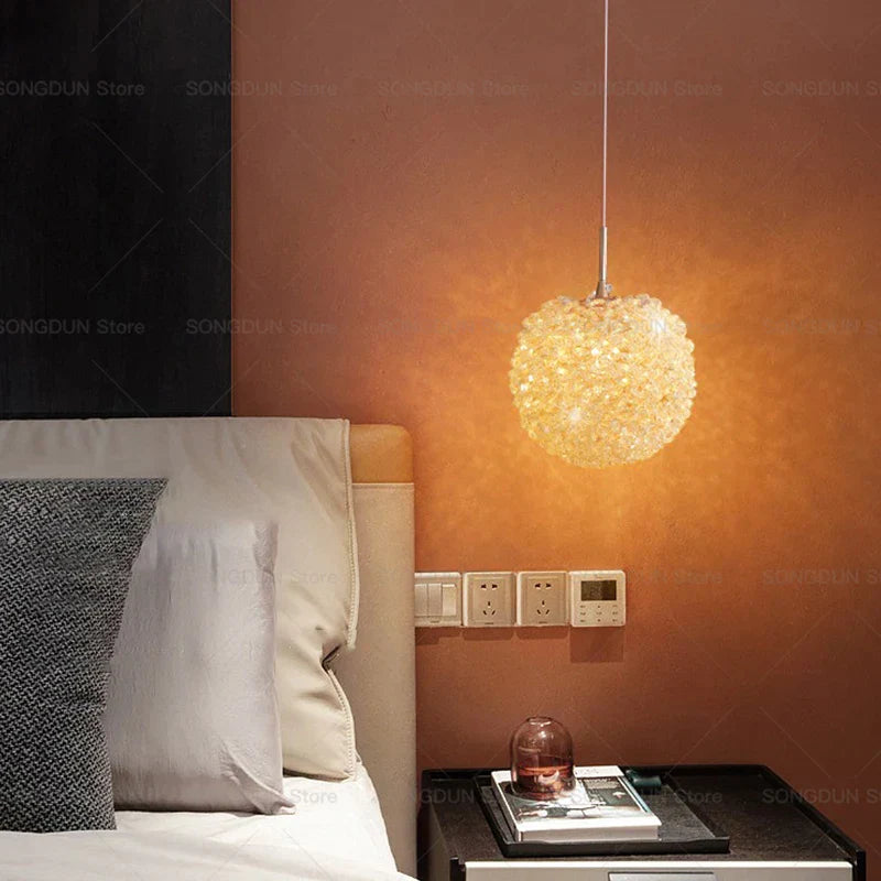 DecorBites™ Crystal Round Room Chandelier - Elegant & Romantic Lighting for Modern Bedside Décor