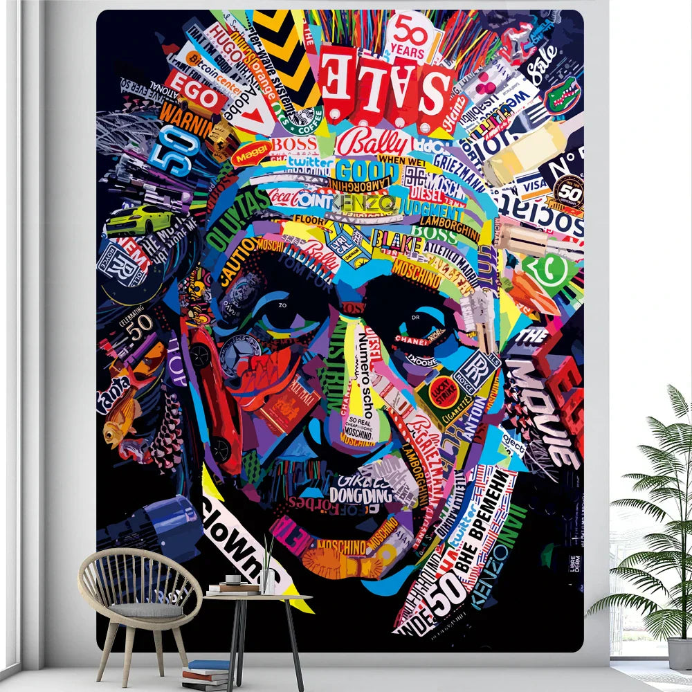 Decobites Psychedelic Graffiti Tapestry: Hippie Room Decor Wall Hanging.