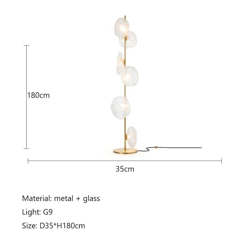 DecorBites™ Glass Shade LED Floor Lamp for Home Decor, Living Room, Bedroom, Minimalist Design