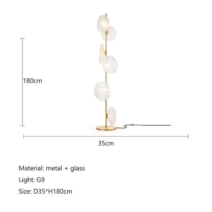 DecorBites™ Glass Shade LED Floor Lamp for Home Decor, Living Room, Bedroom, Minimalist Design