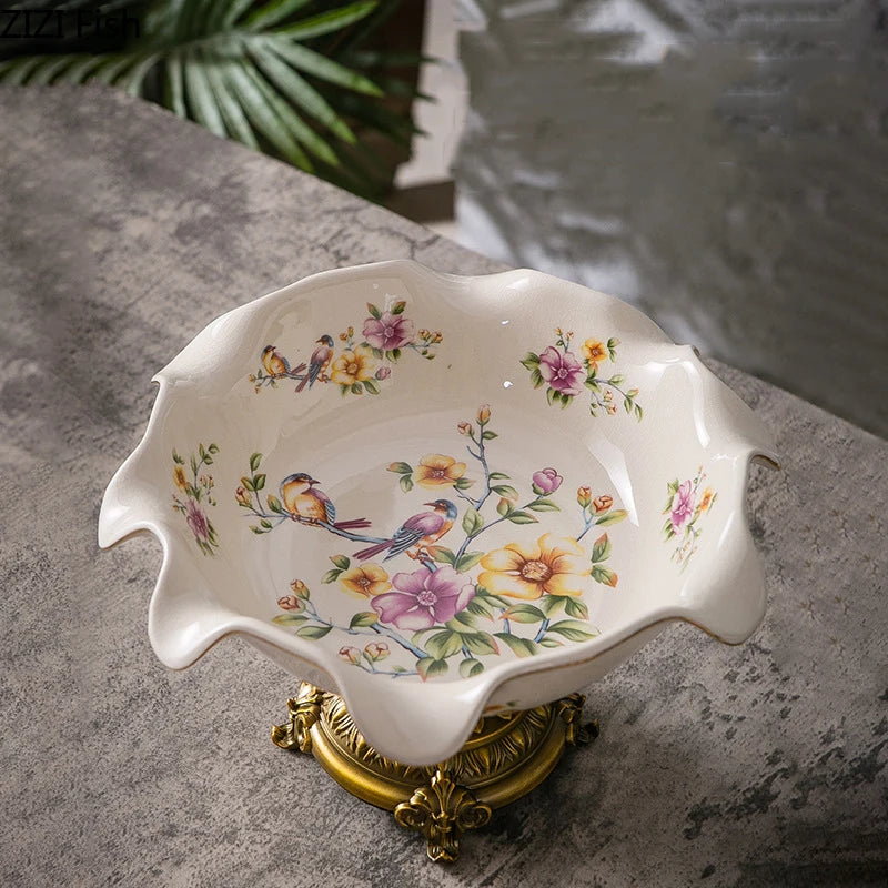 طبق حلوى وطبق وعاء وجبات خفيفة من DecorBites™ بنمط زهرة زرقاء