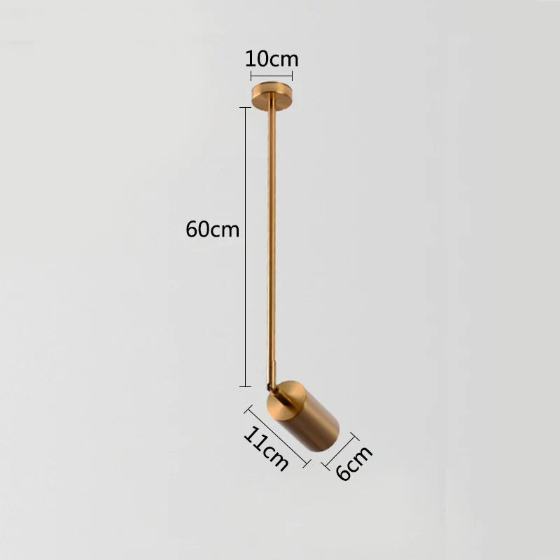 DecorBites™ Gold Long Arm Ceiling Pendant with Rotating LED Spotlights