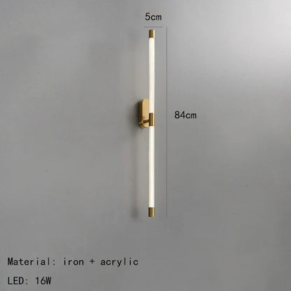 ديكوربايتس™ مصابيح حائط LED من الأكريليك مع خاصية التعتيم باللونين الذهبي والأسود المعدني لغرفة المعيشة وغرفة النوم