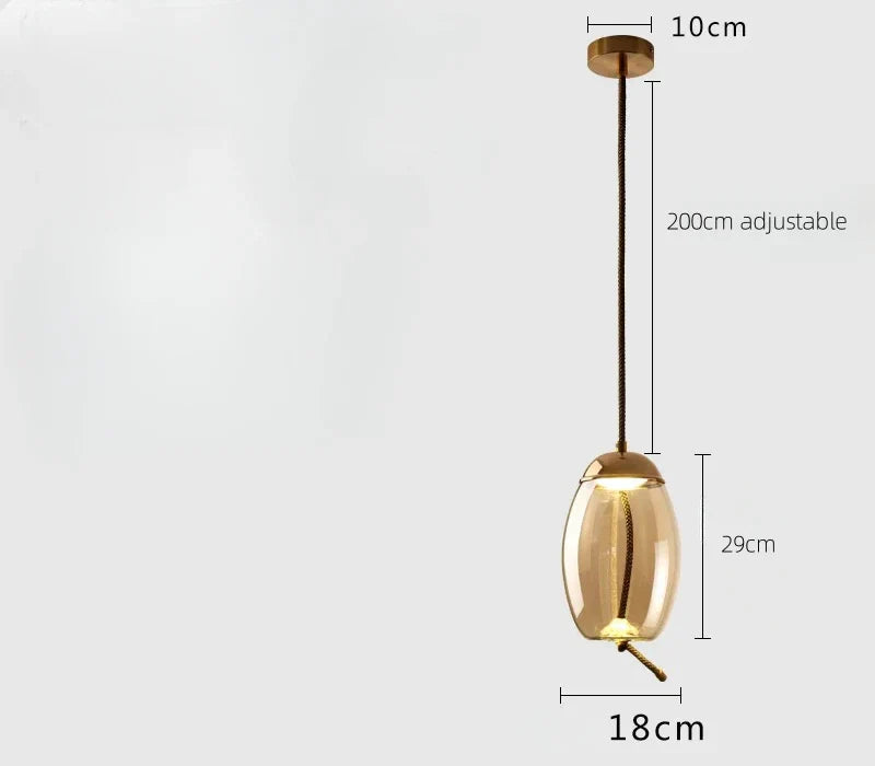 DecorBites™ Glass LED Chandeliers for Living Room Bedroom Kitchen Pendant Lamp