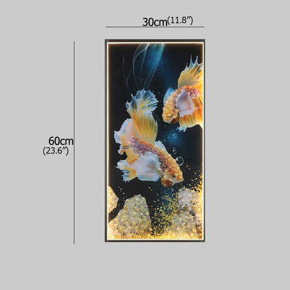 DecorBites™ Gold Fish LED Picture Wall Light for Home Decor & Bedroom Aisle