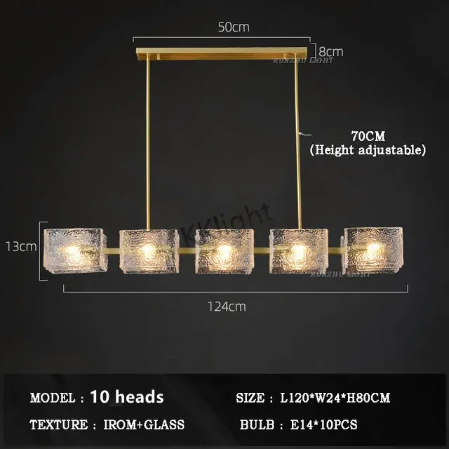 DecorBites™ LED Ripples Glass Chandelier: Modern Luxury for Living Room, Bedroom, Kitchen, Bar