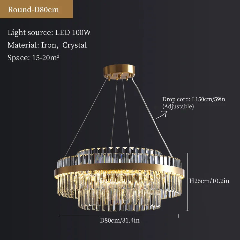 DecorBites™ Crystal Hanging Lamp for Luxurious Living Room Decor