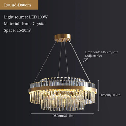 DecorBites™ Crystal Hanging Lamp for Luxurious Living Room Decor
