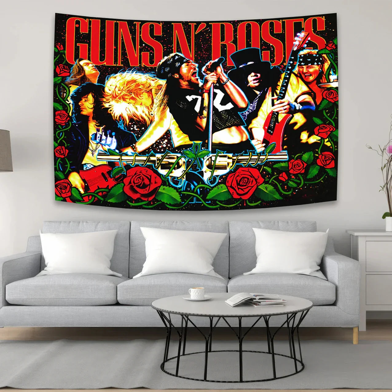 Guns N Roses Band Wall Tapestry - Decobites Music Room Decor Art Piece