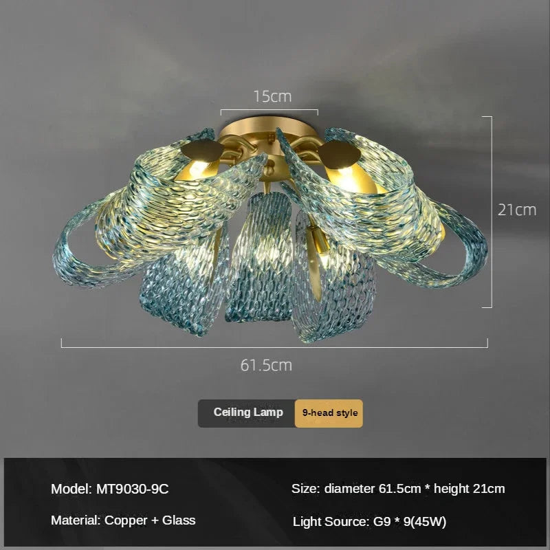 Lámpara de techo LED de hoja de cobre Luxe Decorbites™ para hogar, dormitorio y comedor