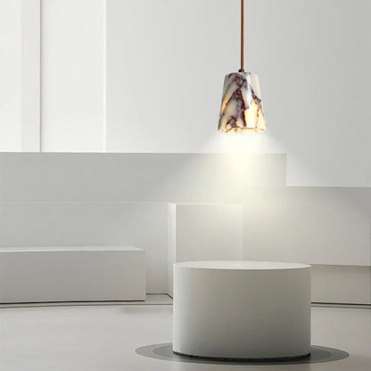 DecorBites™ Bulgari Stone LED Pendant Lamp - Natural Marble Hanging Light