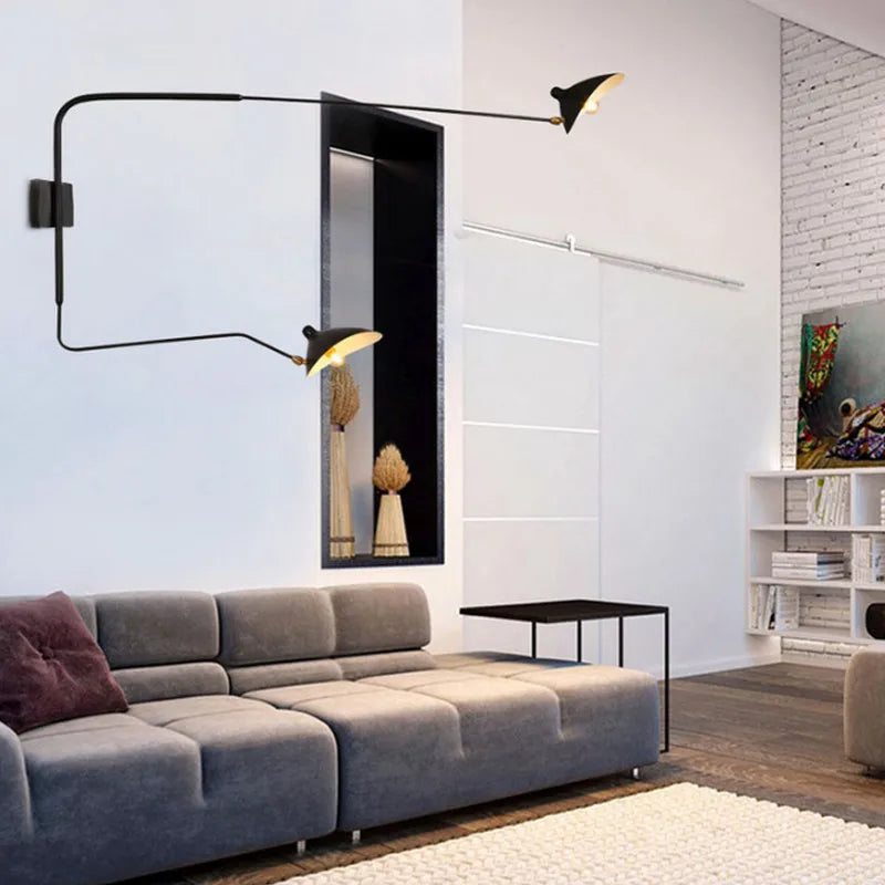 DecorBites™ Dawn Spider Serge Mouille LED Wall Lamp with Adjustable Swing Arm