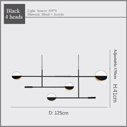 Lámpara colgante de hierro DecorBites™ de línea geométrica para sala de estar, dormitorio, estudio, comedor - Luminaria decorativa para el hogar