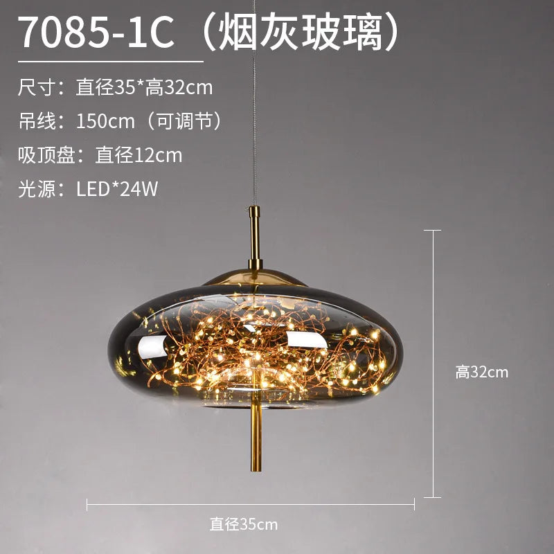 DecorBites™ LED Starry Sky Pendant Lights Luxury Living Room Lamps