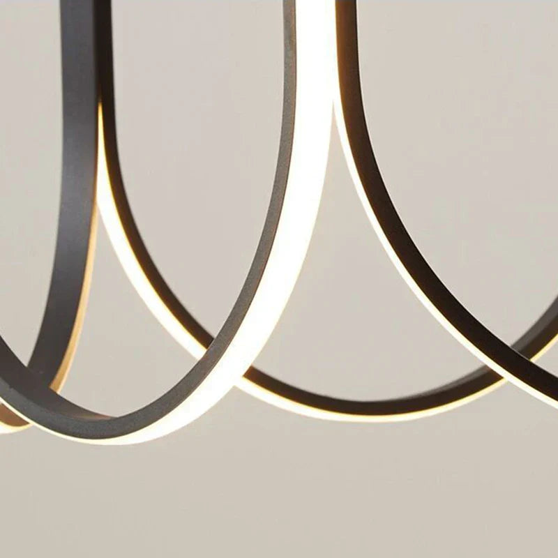 Decorbites™ Lámpara de Araña LED: Luz Colgante de Aluminio Negro y Dorado, Lámpara para Salón, Comedor y Dormitorio